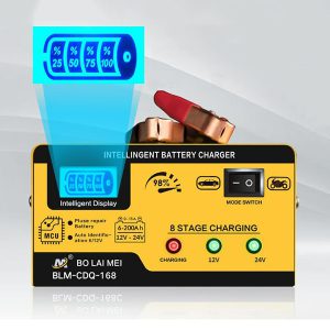 MÁY SẠC ĐIỆN BÌNH ẮC QUY KHÔ VÀ NƯỚC 12V VÀ 24V THÔNG MINH CHỐNG NGƯỢC CỰC, TỰ NGẮT KHI ĐẦY